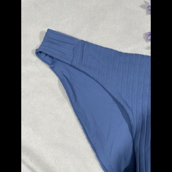 NEW Becca Loreda Ribbed Bikini Bottom‎ in MIST Blue [SZ Large ] - Picture 6 of 12